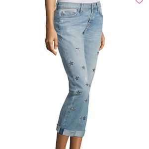 Hudson Riley Relaxed Embellished Cropped Jeans